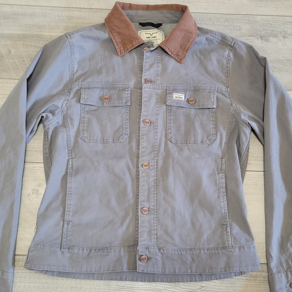 Kimes Ranch Light Gray Worker Jacket with Brown Corduroy Collar - Picture 2 of 16